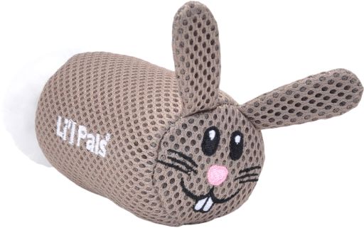 Li&#39;l Pals 5&quot; Mesh Dog Toy-Rabbit-Gray