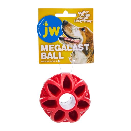 JW Pet Megalast Ball Medium Colorful Thermo Plastic Rubber Dog Toy