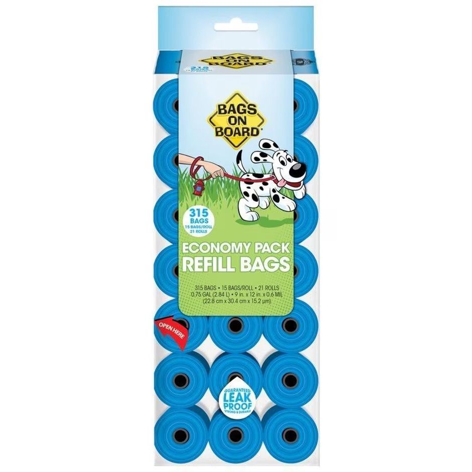 BAGS ON BOARD ECONOMY PACK REFILL 315 BAGS, Color: Blue