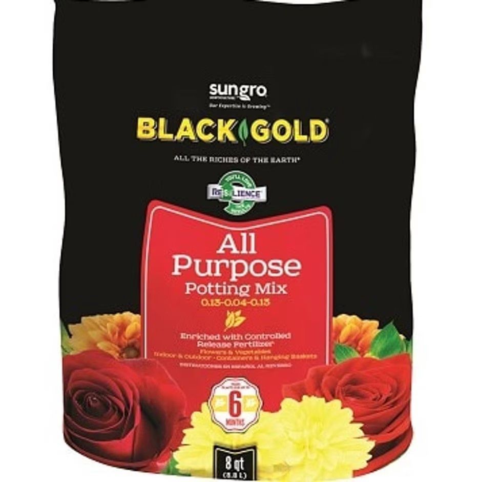 Black Gold All Purpose Potting Mix, Size: 8Qt