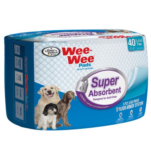 Four Paws Wee-Wee Super Absorbent Pads for Dogs 40 Count