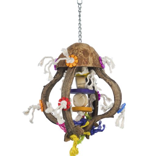 Prevue Pet Products Playful Wood and Rope Jellyfish Bird Toy
