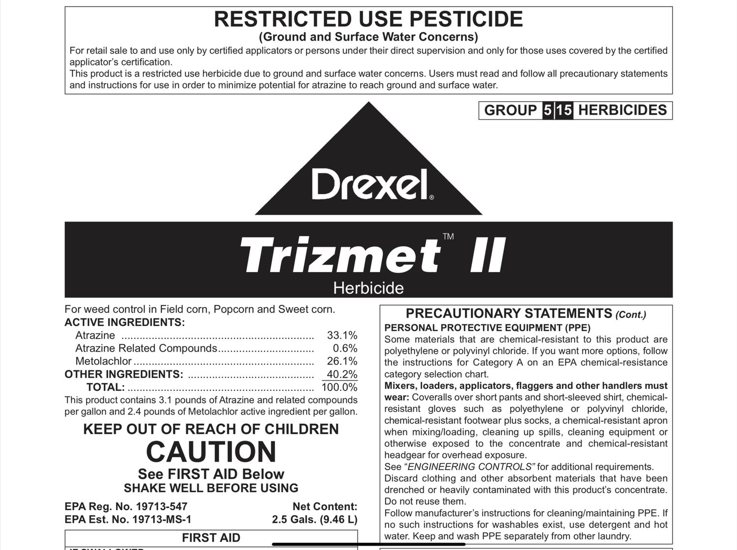TRIZMET II (2.5 GAL)