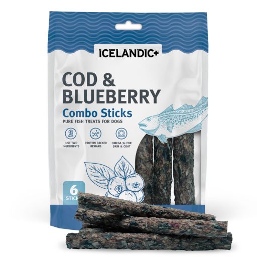 Icelandic+Combo Bites Pur Fish Cod/Blueberry 2oz