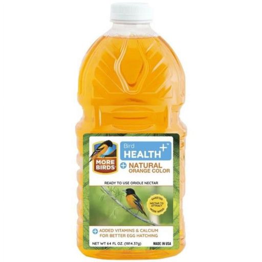 More Birds HS00704 64 oz Health Plus Ready To Use Oriole Nectar  Natural Orange