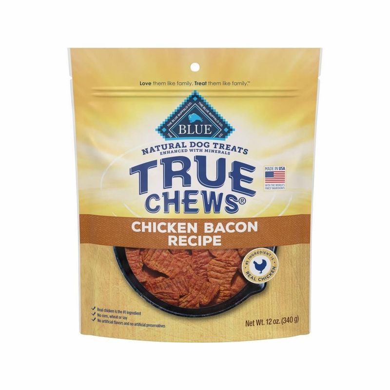Blue Buffalo True Chews Chicken and Bacon Recipe Natural Dog Treats 12oz