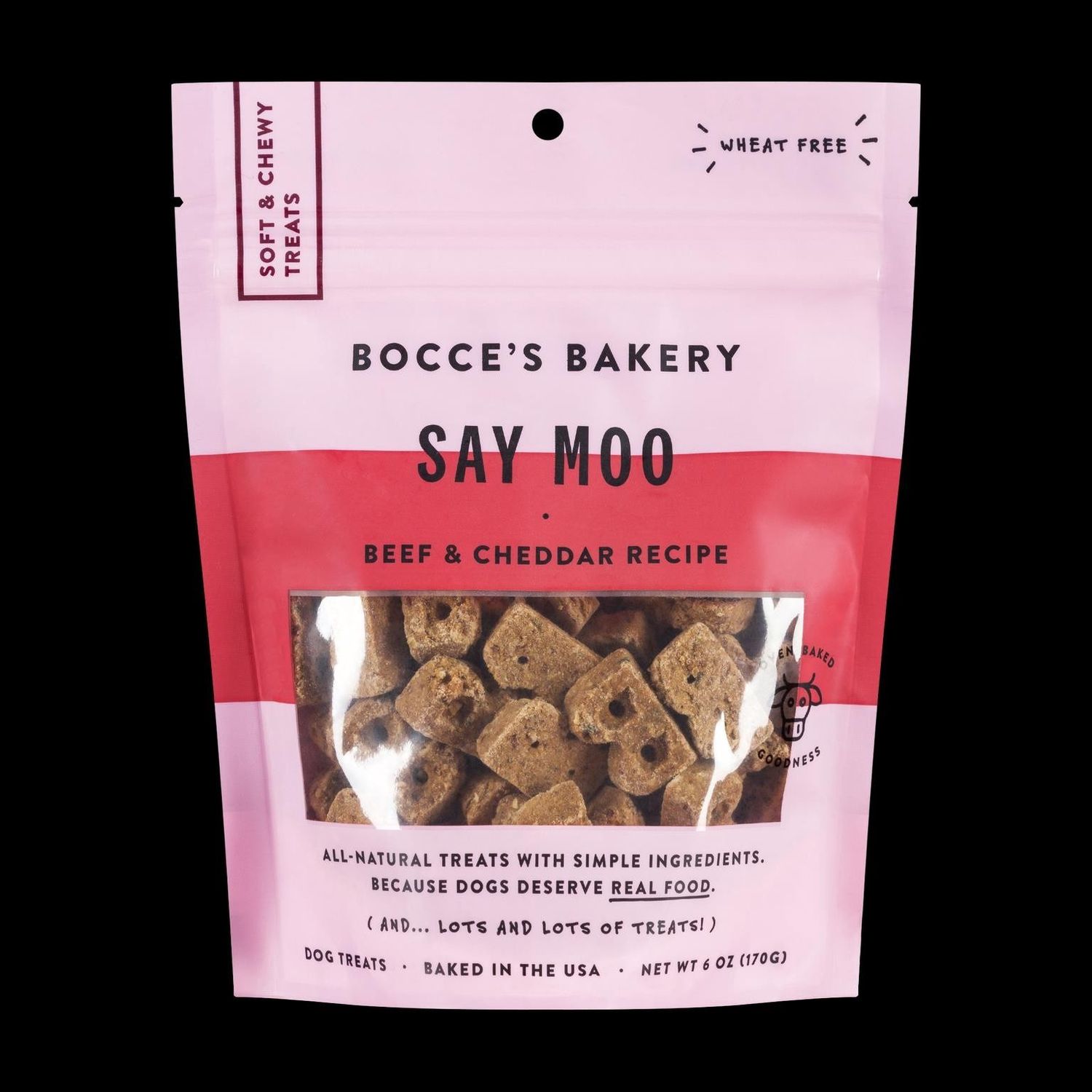 Bocce&#39;s Bakery Everyday Soft &amp; Chewy Say Moo 6-oz