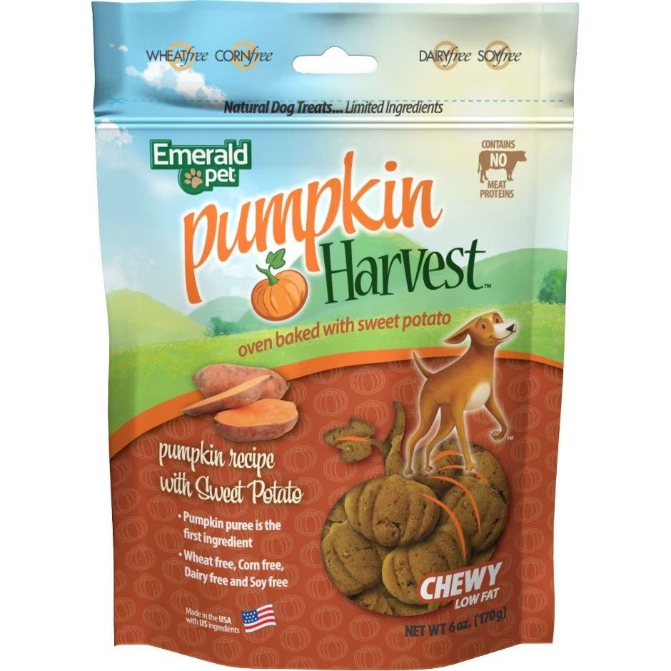EMERALD PET PUMPKIN HARVEST CHEWY DOG TREATS, Flavor: Pumpkin/Sweet Potato