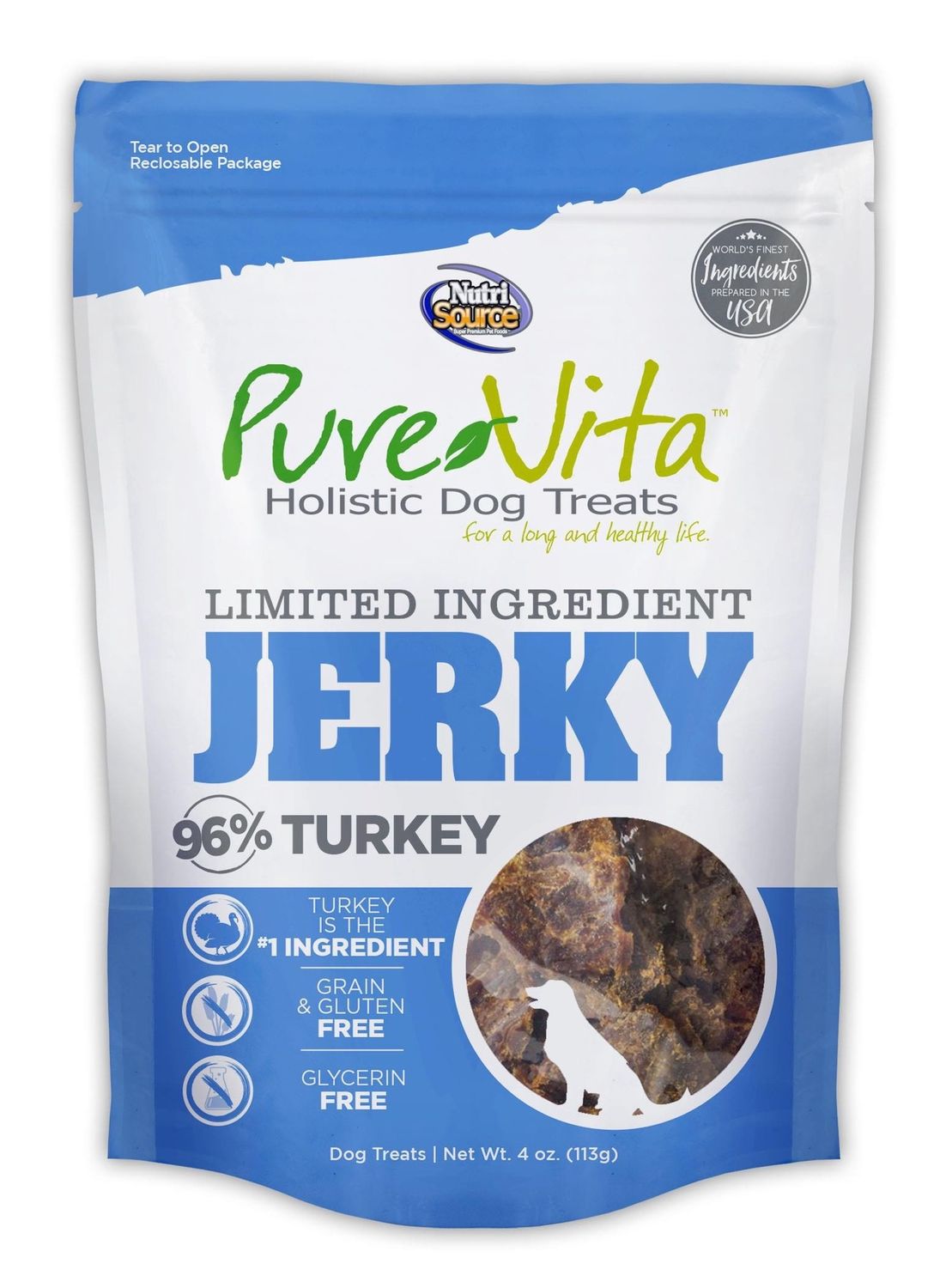 Nutrisource PureVita Turkey Jerky, Size: 4-oz