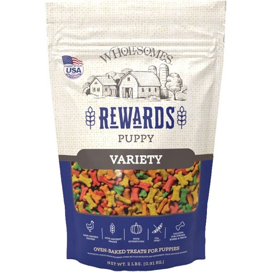 WHOLESOMES REWARDS CLASSIC VARIETY BISCUITS CHICKEN PUPPY, Size: 2 lb