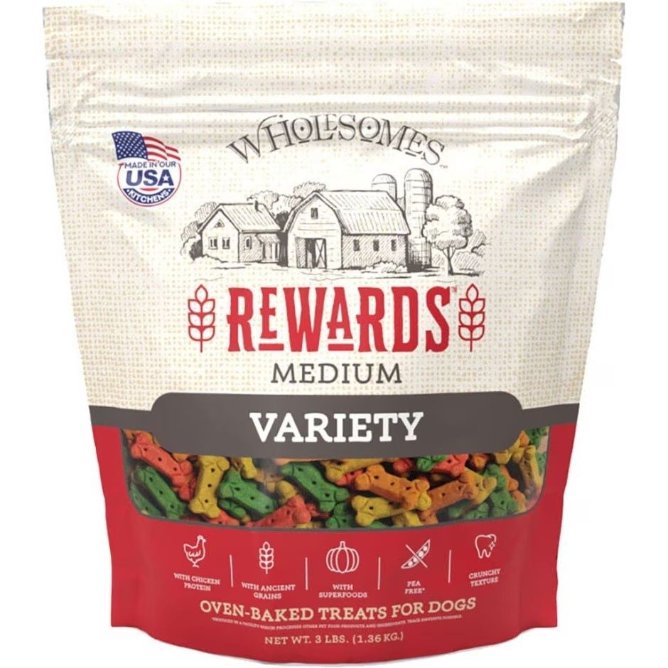 WHOLESOMES REWARDS CLASSIC VARIETY BISCUITS CHICKEN, Size: 3 lb