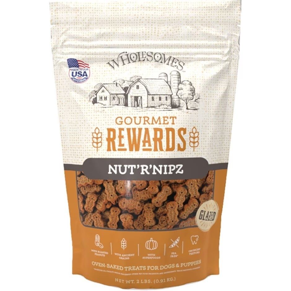 WHOLESOMES REWARDS GOURMET NUT R NIPZ BISCUITS, Size: 2 lb