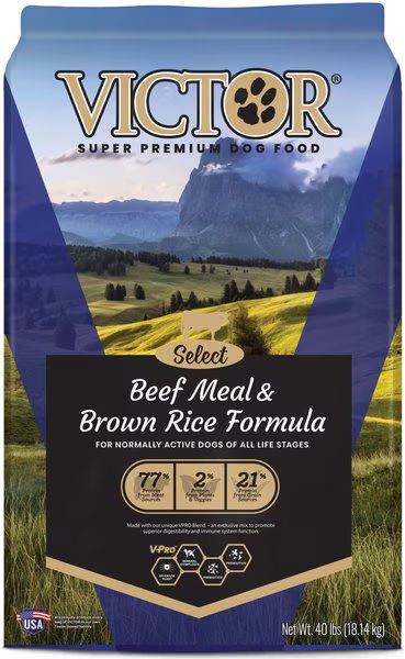 Victor Select Beef Meal &amp; Brown Rice Formula Dry Dog Food - 40 Lb Bag