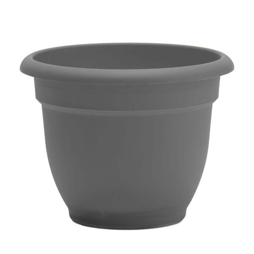 Bloem 12-in Ariana Self Watering Plastic Planter - Charcoal Gray