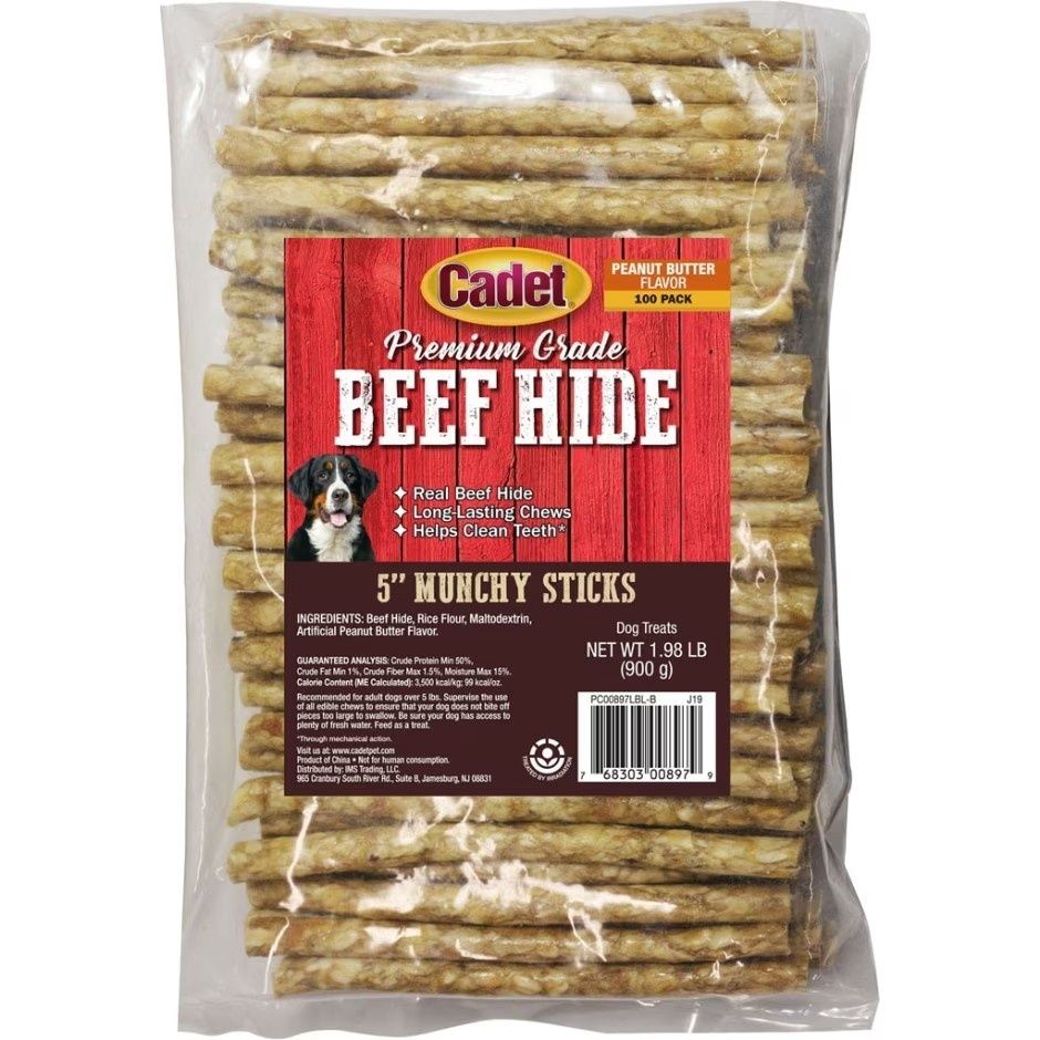 Cadet Beef Hide Munchy Sticks Peanut Butter