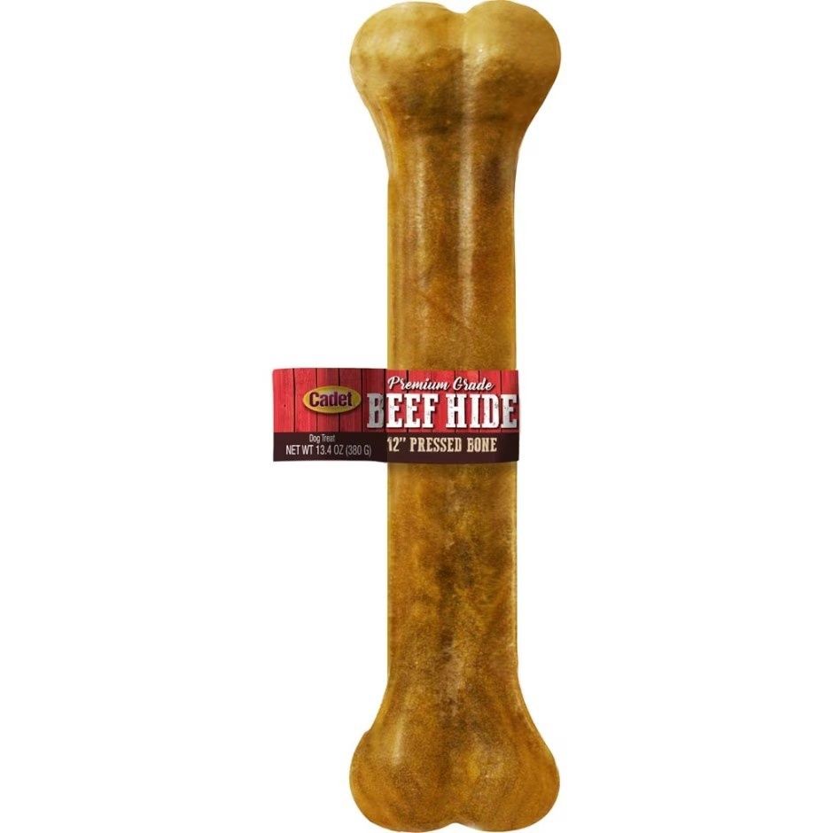CADET GOURMET PRESSED RAWHIDE BONE, Size: 12 in