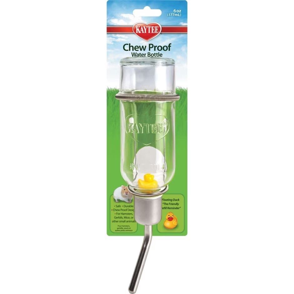 KAYTEE CHEW-PROOF GLASS WATER BOTTLE, Size: 6 oz