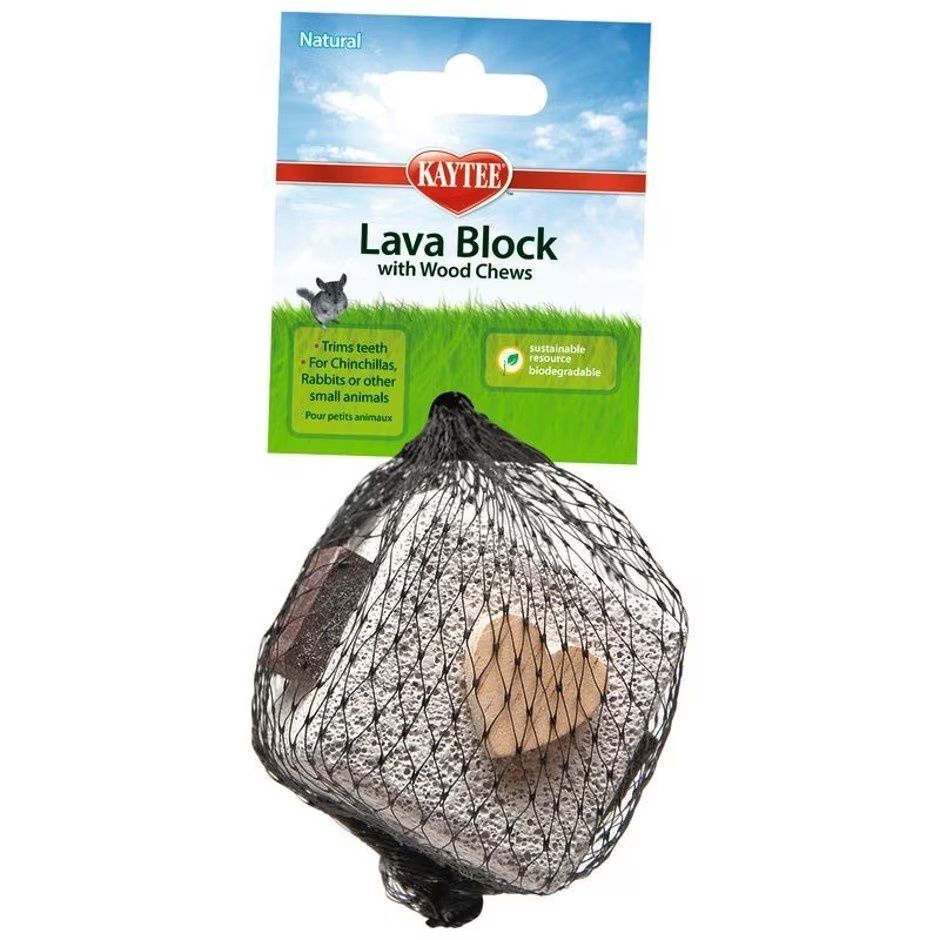KAYTEE LAVA BLOCK W/WOOD CHEWS
