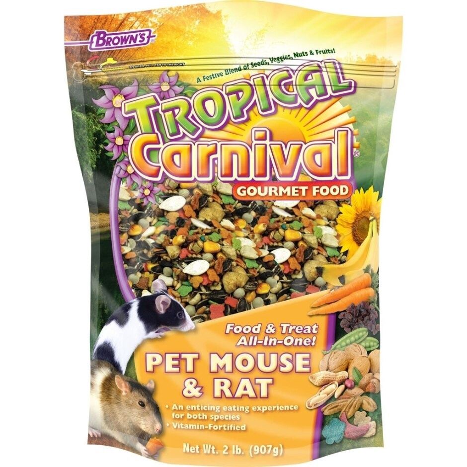 TROPICAL CARNIVAL GOURMET PET MOUSE &amp; RAT FOOD, Size: 2-lb