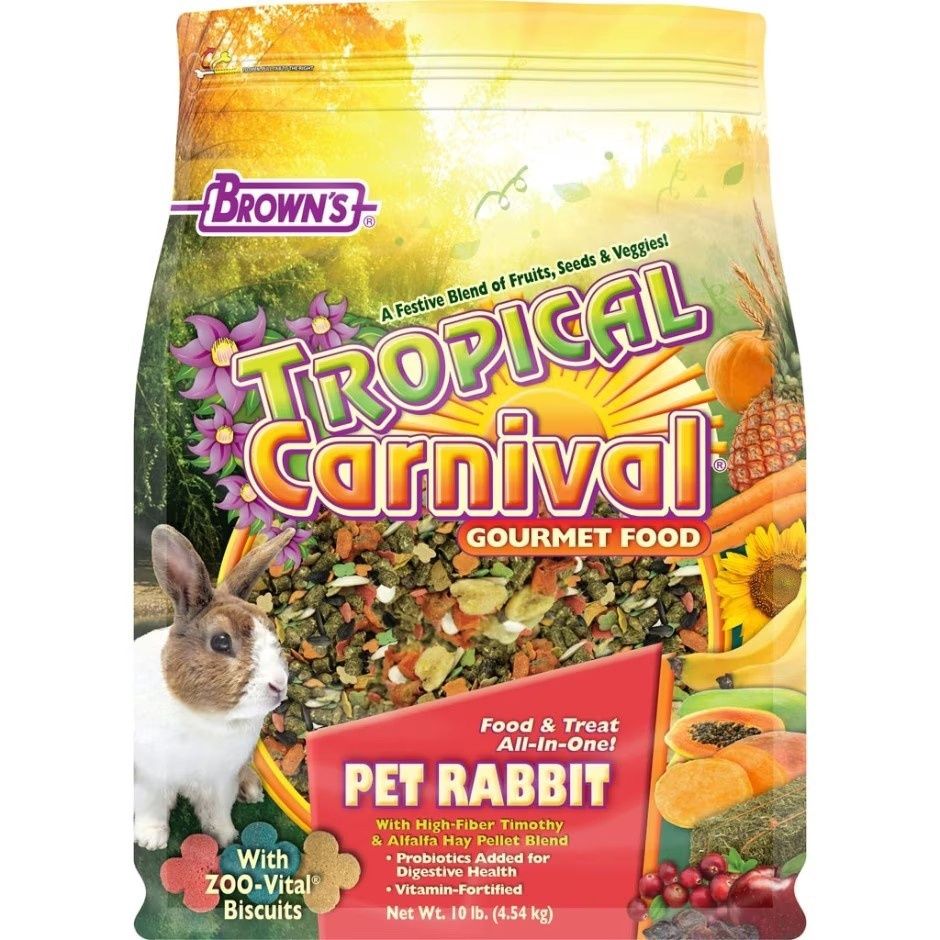 TROPICAL CARNIVAL GOURMET PET RABBIT FOOD, Size: 10-lb