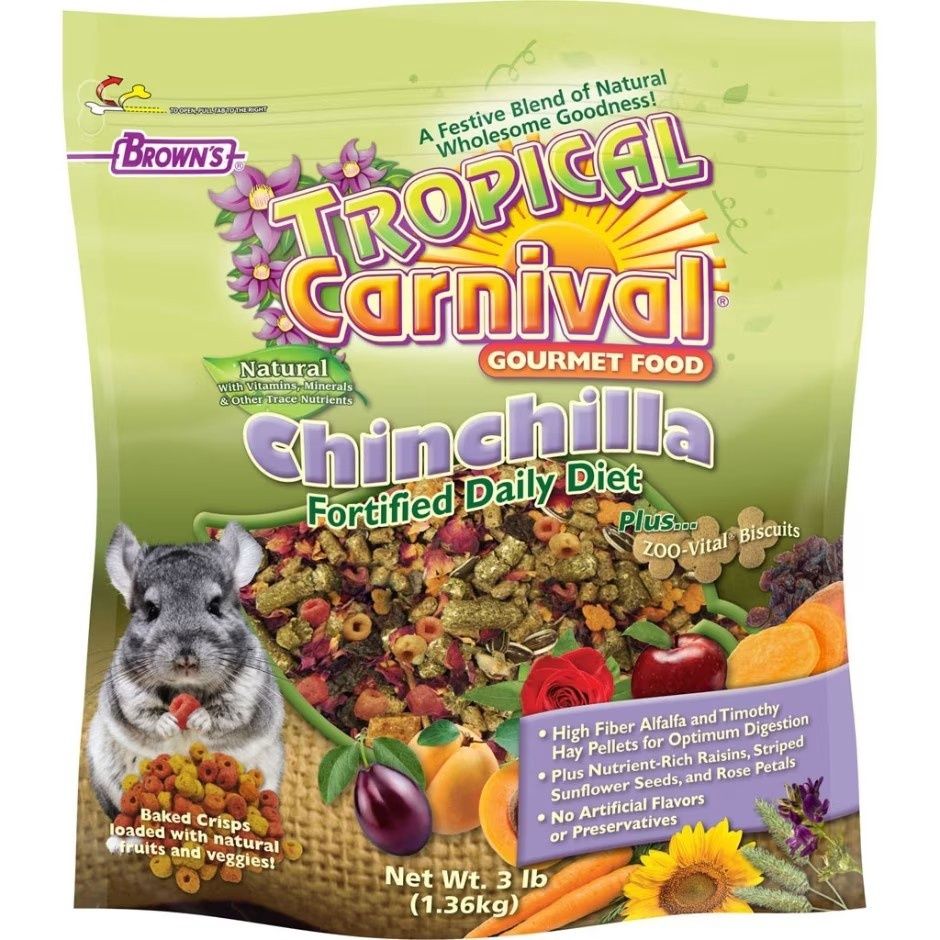 TROPICAL CARNIVAL NATURAL CHINCHILLA FOOD, Size: 3-lb