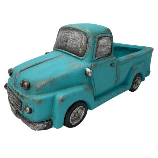 Vintage Truck Outdoor Garden Planter  - Teal Blue