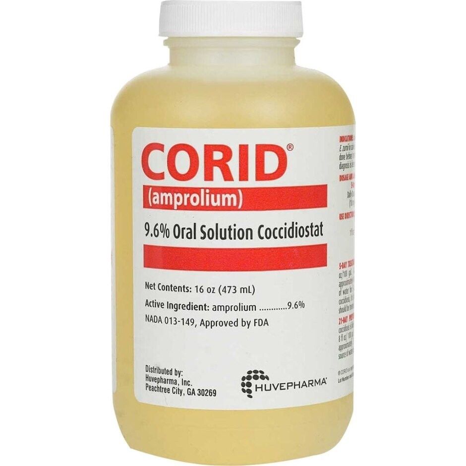 CORID 9.6% ORAL SOLUTION COCCIDIOSTAT FOR CALVES, Size: 16 oz