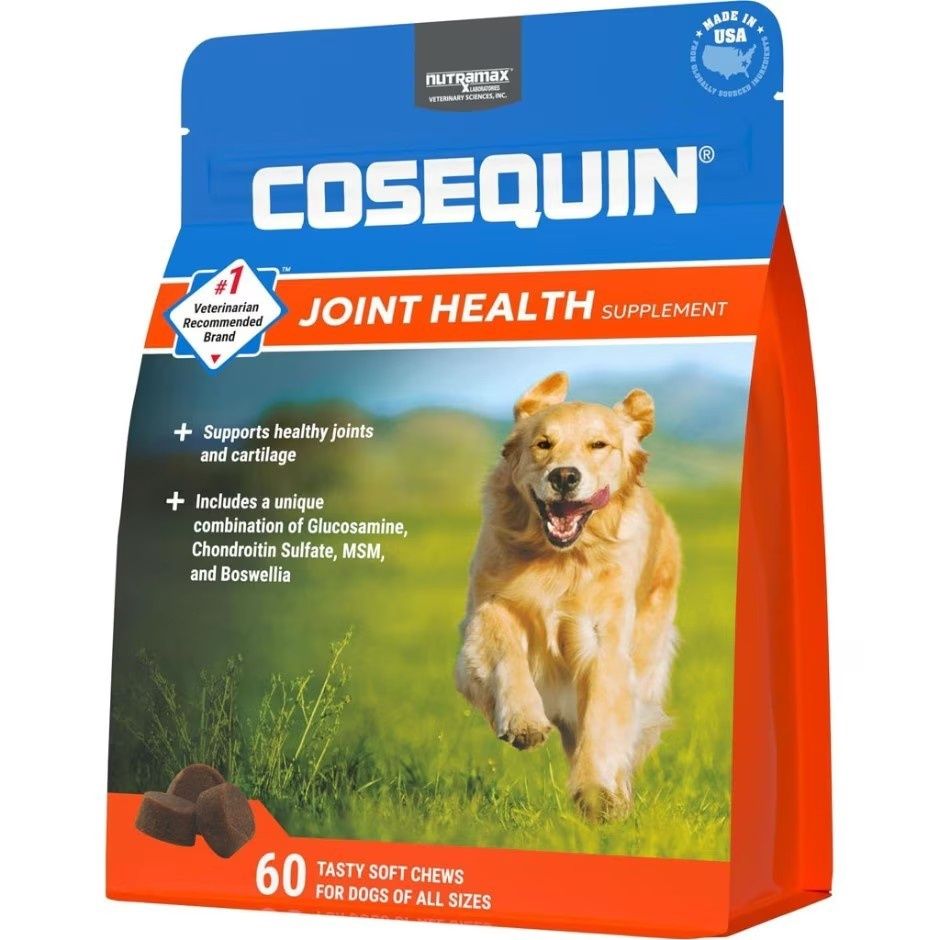 COSEQUIN JOINT SUPPLEMENT WITH MSM CHEWS FOR DOGS, Size: 60 ct