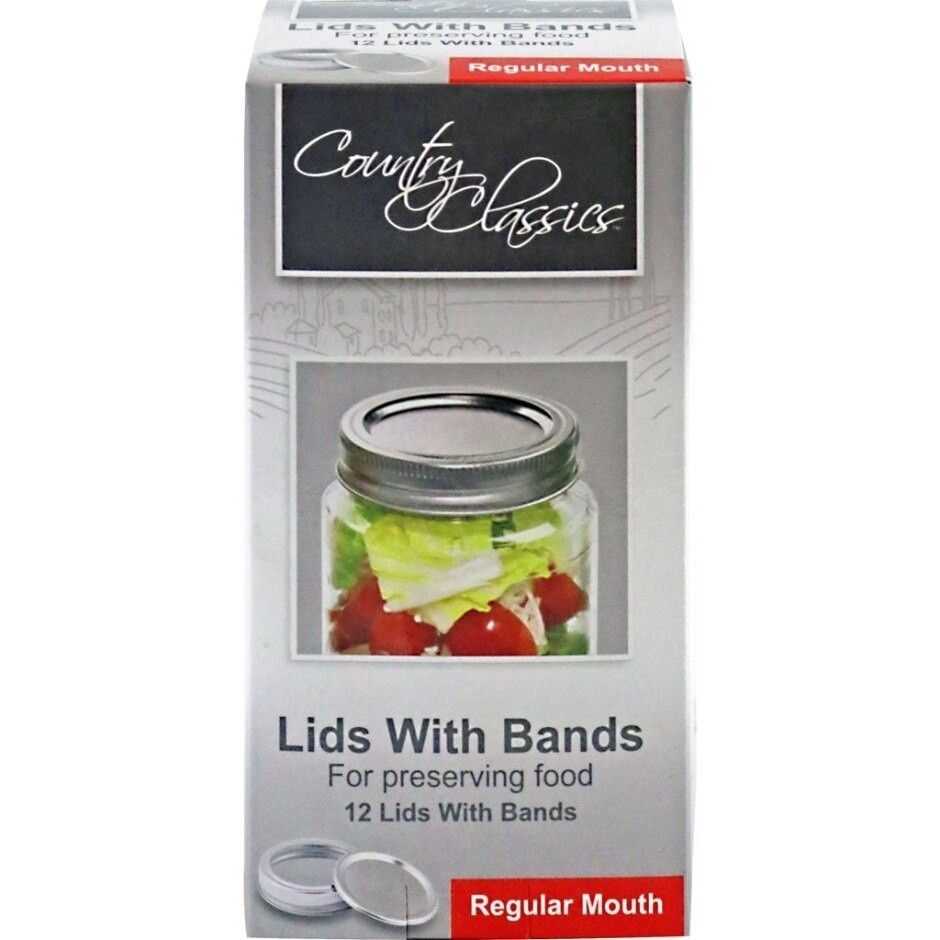 COUNTRY CLASSICS REGULAR MOUTH LIDS W/BANDS