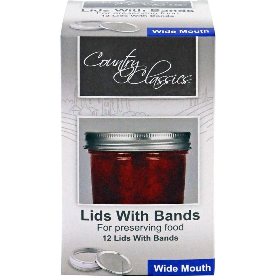 COUNTRY CLASSICS WIDE MOUTH LIDS W/BANDS