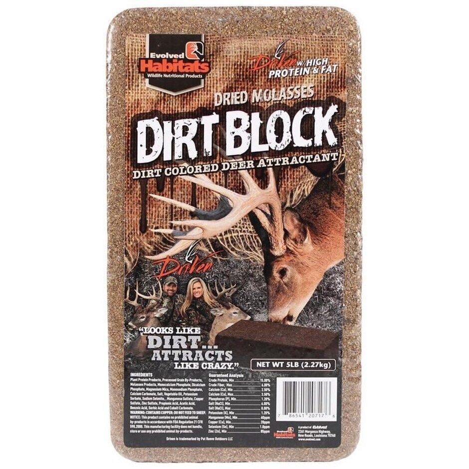 EVOLVED DIRT BLOCK DRIED MOLASSES DEER ATTRACTANT, Size: 5-lb