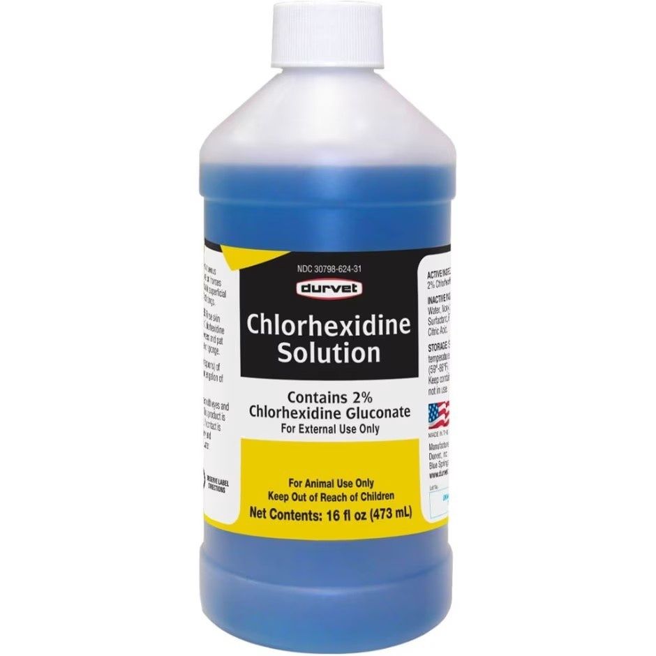 DURVET CHLORHEXIDINE GLUCONATE 2% SOLUTION, Size: 16-oz
