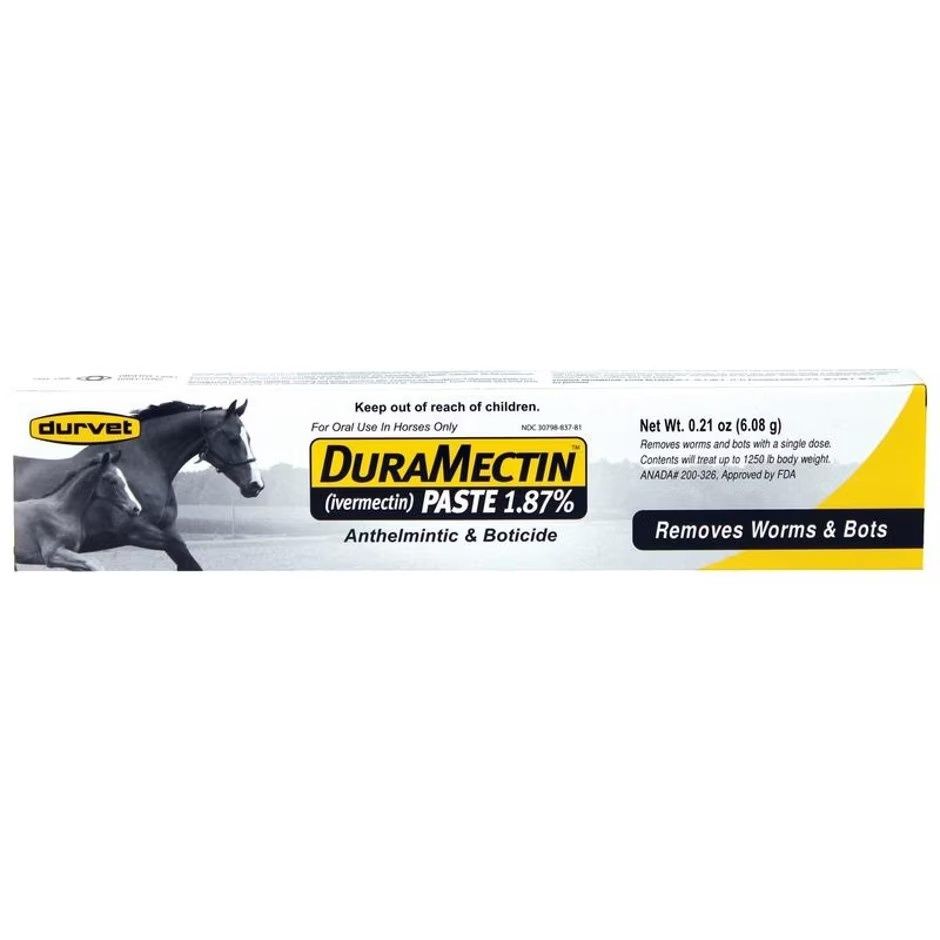 DURVET DURAMECTIN IVERMECTIN PASTE 1.87% FOR HORSE, Size: 6.08 gm