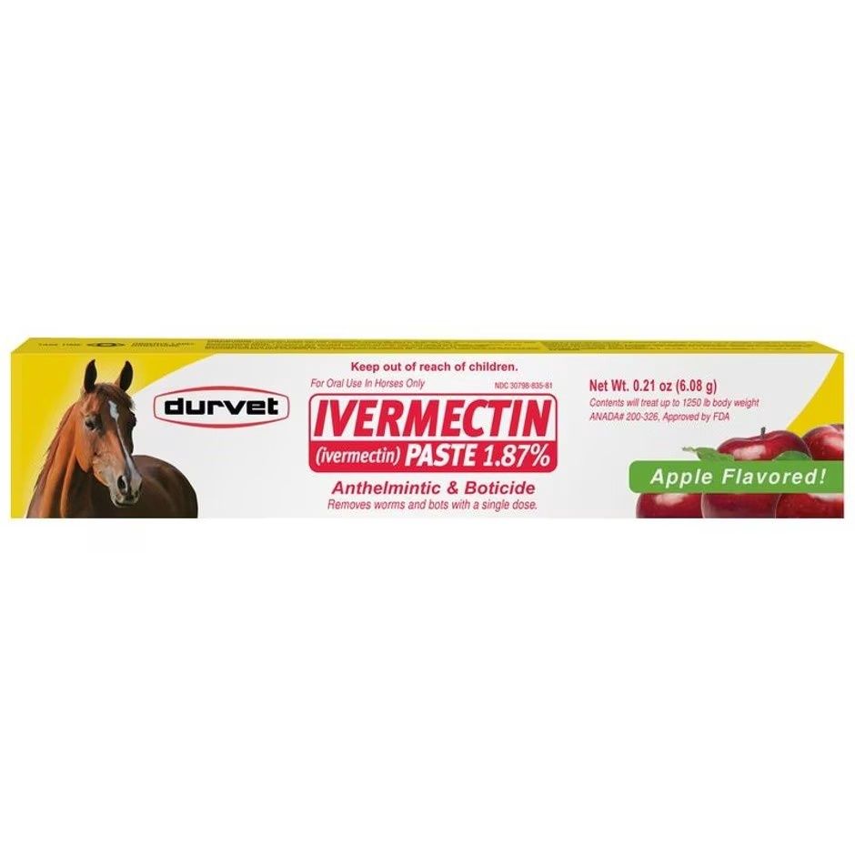 DURVET IVERMECTIN PASTE 1.87% FOR HORSES DISPLAY, Size: 6.08 gm