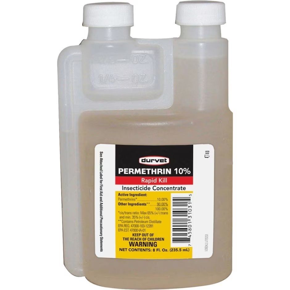 DURVET PERMETHRIN 10% RAPID KILL INSECTICIDE CONC, Size: 8-oz