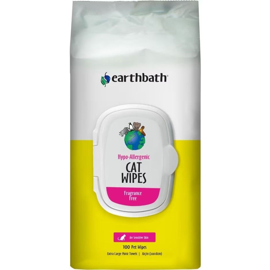 EARTHBATH HYPOALLERGENIC GROOMING CAT WIPES, Size: 100 pk