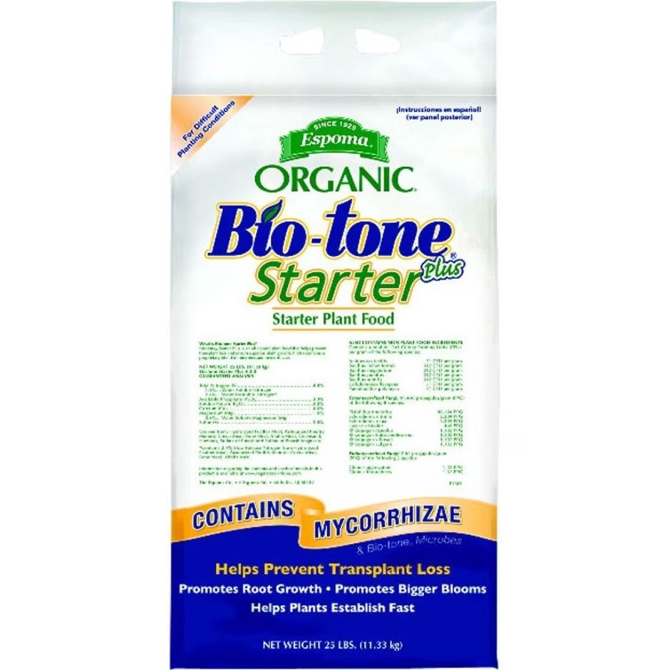ESPOMA BIO-TONE PLUS STARTER PLANT FOOD, Size: 25-lb