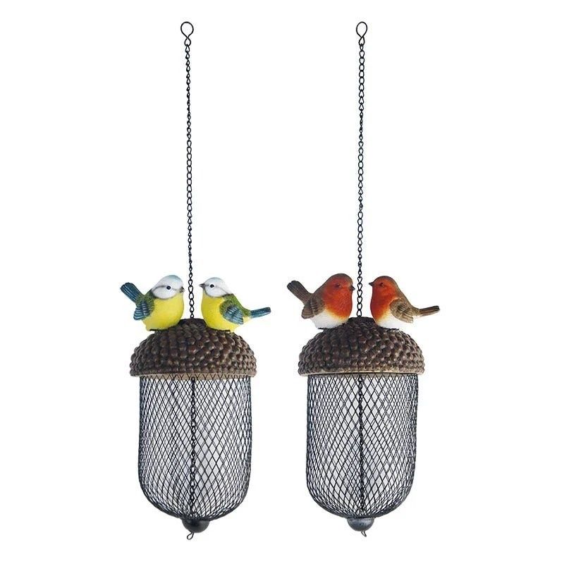 Esschert Acorn Feeder with Birds