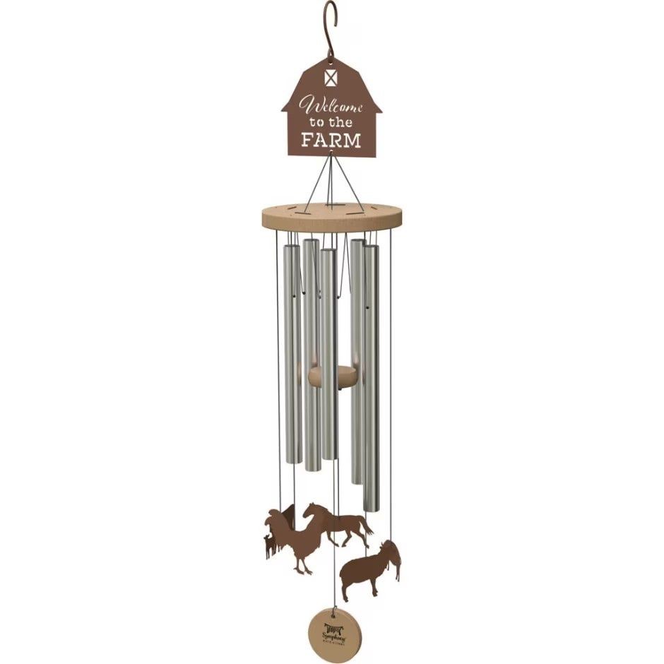 FARM ANIMAL WIND CHIME WITH 5 ANIMAL ICONS