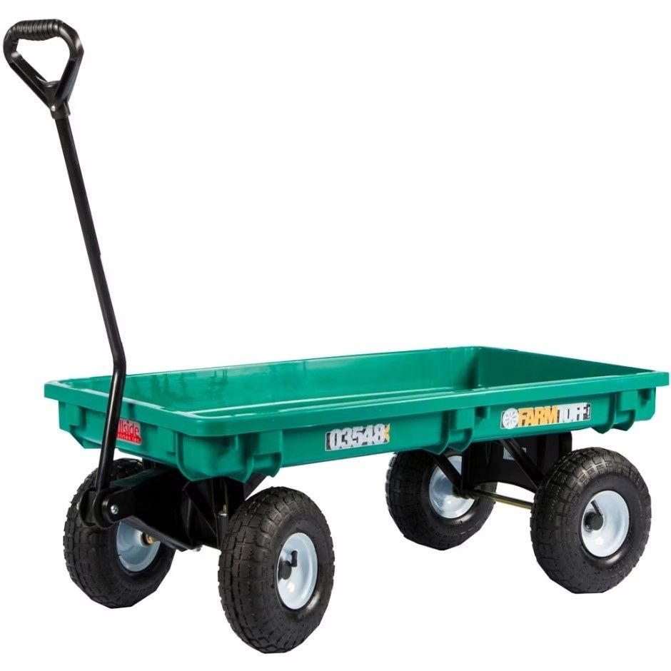 FARM-TUFF DECK WAGON PLASTIC W/FLAT FREE TIRES