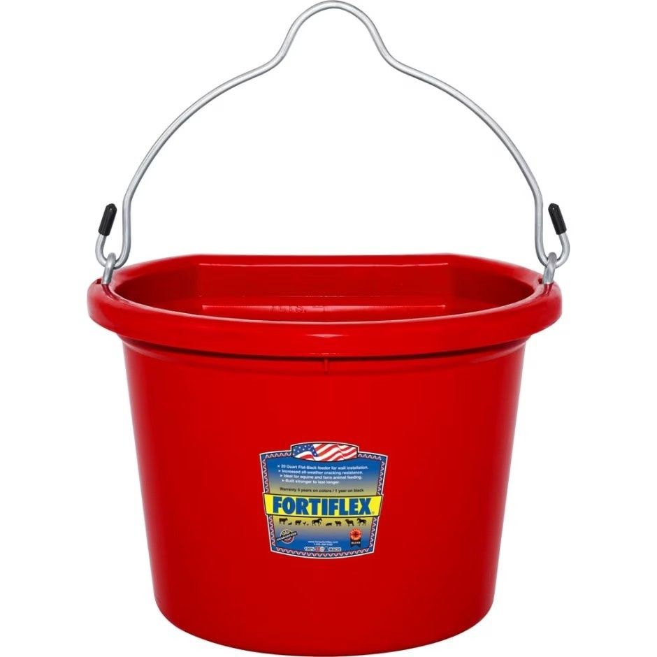 Fortiflex Flat Back Bucket - Red - 8 QT