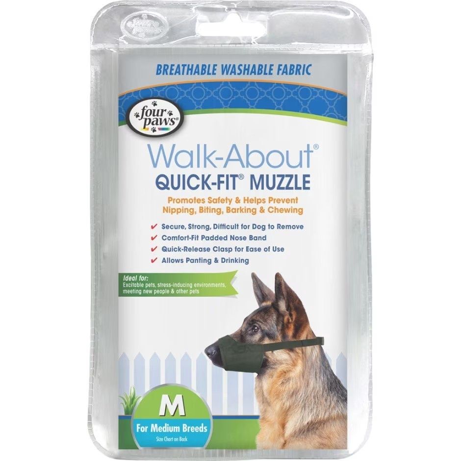 FOUR PAWS WALK ABOUT QUICK FIT DOG MUZZLE, Size: MD