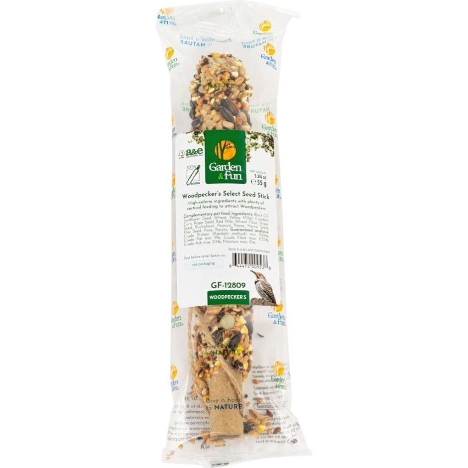 GARDEN &amp; FUN WILD BIRD STICK WOODPECKER SELECT