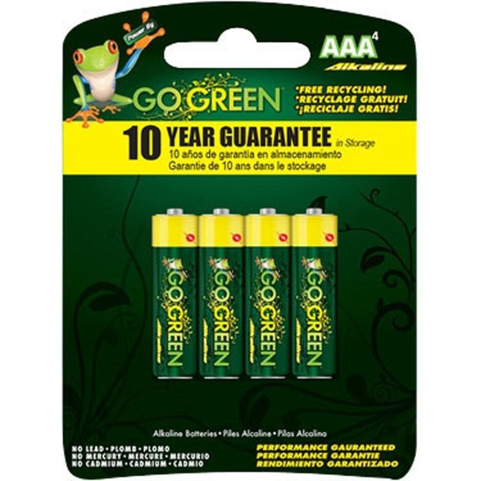 GOGREEN ALKALINE AAA BATTERY, Size: 4 pk