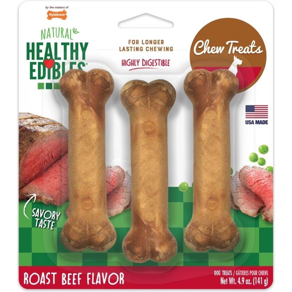 HEALTHY EDIBLES NATURAL CHEW, Size: Reg, Flavor: Roast Beef