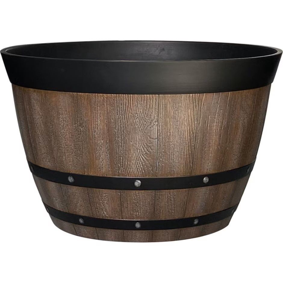 HDR WHISKEY BARREL PLANTER - NATURAL OAK - 22.5IN