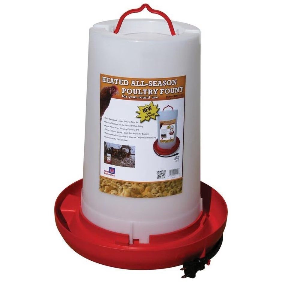 HEATED POULTRY FOUNTAIN, Size: 3 gal