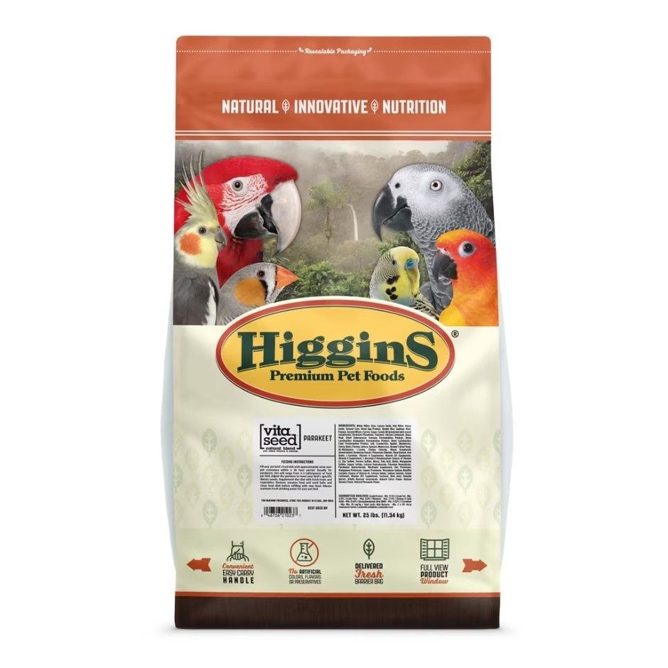 Higgins Premium Pet Foods Vita Seed Natural Blend Parakeet  25#