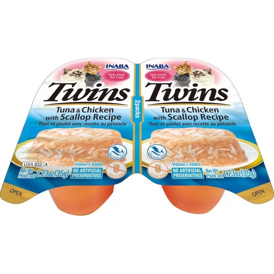 INABA TWINS SIDE DISH FOR CATS TUNA/ CKN/ SCALLOP