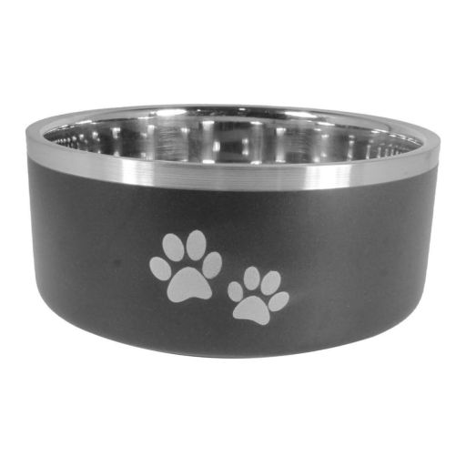 Indipets Insulated Bowl W/ Paw Prints, Size: 64oz